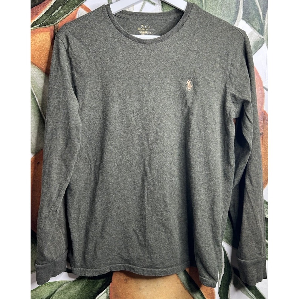 Polo Ralph‎ Lauren Small Green Crewneck Long Sleeve Shirt Cotton